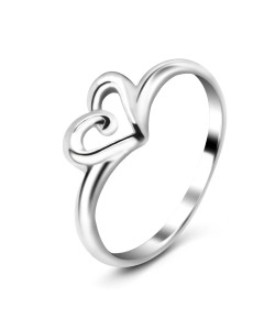 Silver Ring Pretty Heart CSR-65 